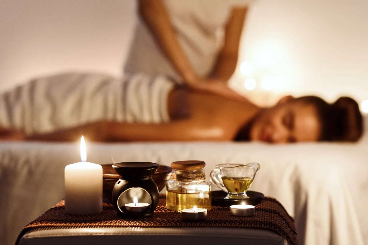 Best spa in Bangalore offering premium massage experience with soothing oils, candles and a calm luxury spa environment